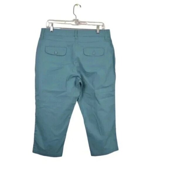 NWT Cleo Petites Capri Pants Turquoise Blue Pull On Size 12 - Picture 5 of 9
